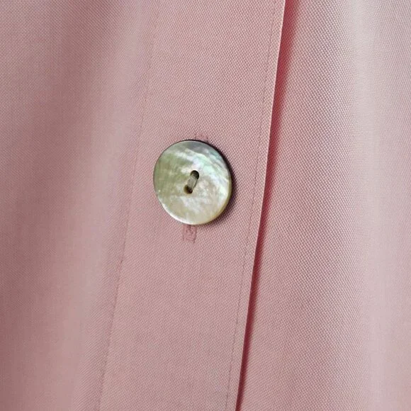 Foxcroft Blouse Womens 20W Pink Button Front 3/4 Sleeve Non Iron Business Casual - Picture 3 of 11